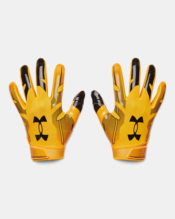 Men's UA F8 Football Gloves, Yellow, pdpMainDesktop image number 0